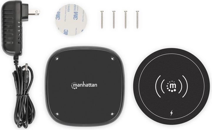 Immagine prodotto Manhattan Il caricabatterie wireless veloce sotto la scrivania si installa sotto il mobile per trasformarlo (10 W)