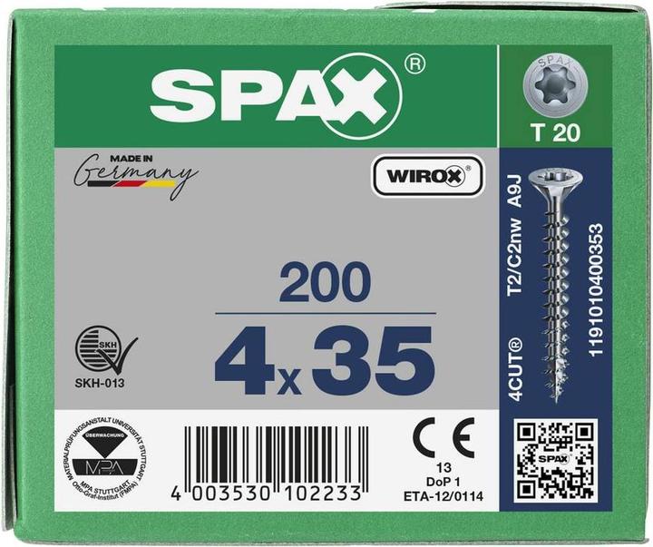 Actual product image Spax Universal screws 4 x 35 mm, 200 pieces (200 Screws per piece)