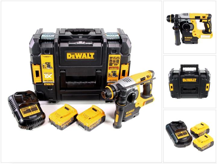 Actual product image DeWalt DCH 273 M2 Battery combi hammer 18V 2,1J SDS-Plus Brushless + 2x battery 4,0Ah + charger + TSTAK (Rechargeable battery operated)