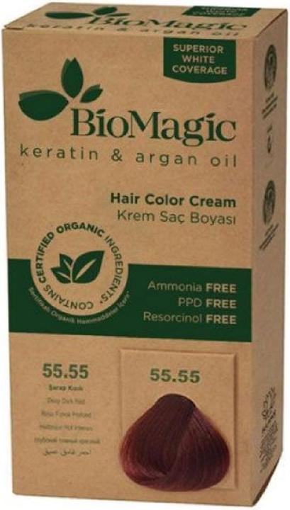 Biomagic Haarfarbe tief dunkelrot (55,55) 250 g - Biomagisch (55.55 Deep Dark Red)