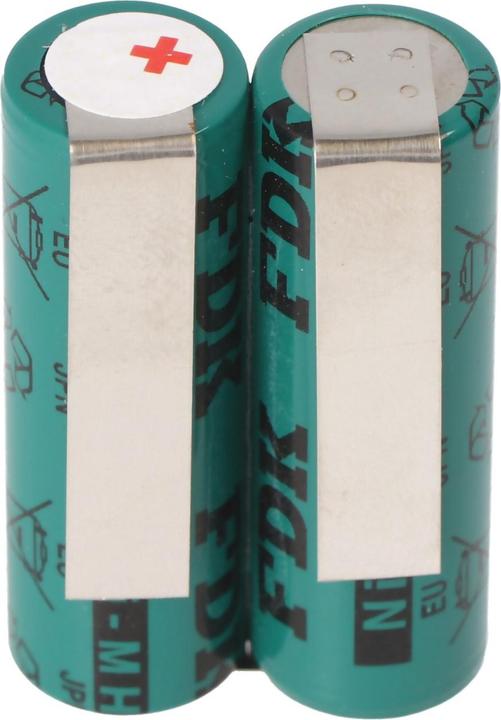 Produktbild Panasonic Akku 2HHR120 für Rasierer 2,4 Volt, mit Lötfahnen zum Selbstumbau, Neu: orange statt grün (1 Stk., 4/5 AA, 1200 mAh)