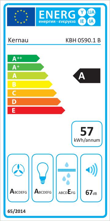 Energie-Label Kernau KBH 0590.1 B Gesture Built-in Black ³/h A (Flachschirmhaube)