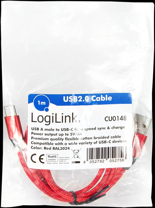 Produktbild LogiLink USB Kabel (1 m, USB 2.0, 5 W)