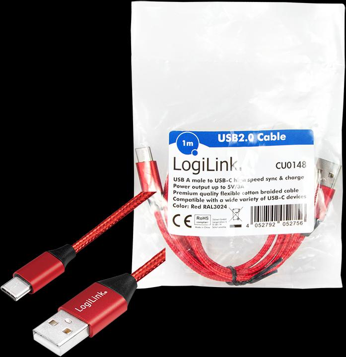 Produktbild LogiLink USB Kabel (1 m, USB 2.0, 5 W)