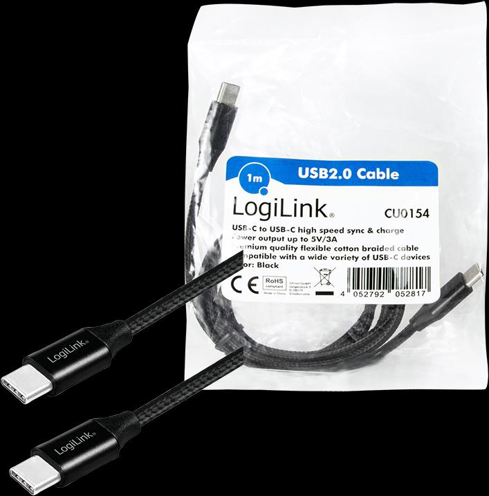 Produktbild LogiLink USB Type C - Type C (1 m, USB 2.0, 5 W)