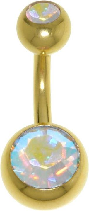 Produktbild Bijouteria Bauchpiercing (Chirurgenstahl 316L, Premium Kristall, PVD Beschichtung (goldfarbig))
