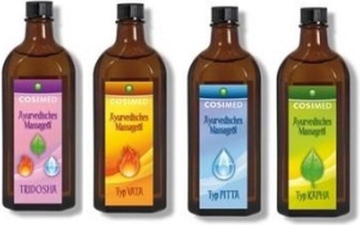 Produktbild cosiMed Ayurvedische Massageöle, 4x 250 ml Flaschen im Set (1000 ml)