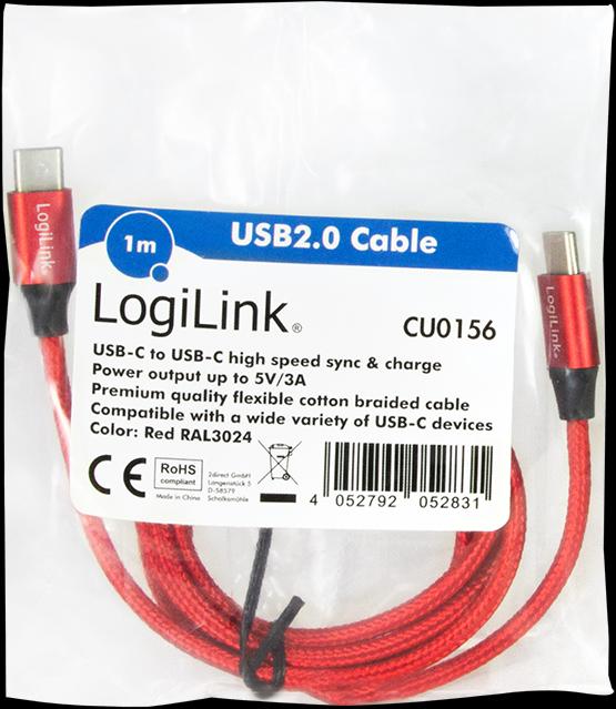 Productafbeelding LogiLink USB-kabel (1 m, USB 2.0, 5 W)