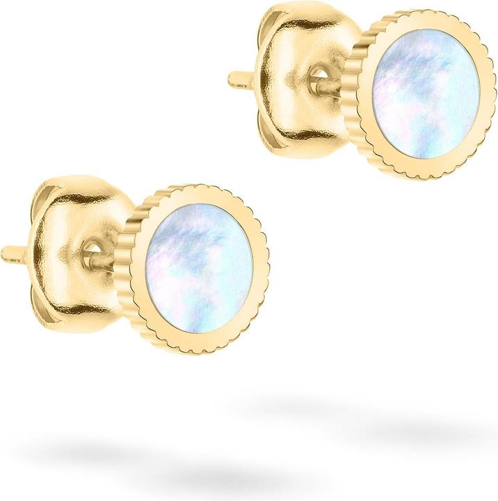 Tamaris Lovely gold-plated mother-of-pearl earrings Mop Coin TJ-0429-E-07 (Edelstahl)
