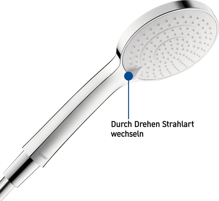 Immagine prodotto Duravit Doccetta 110, 3 getti cromo / bianco (3 Tipi di raggi, 14 l/min)