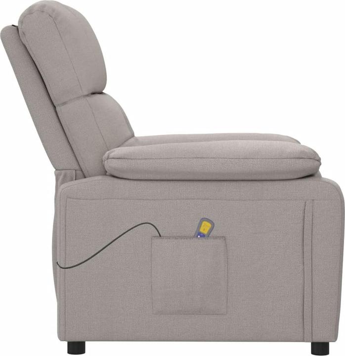 Image du produit VidaXL Fauteuil de massage Fauteuil de télévision Fauteuil relax Fauteuil de relaxation Tissu taupe