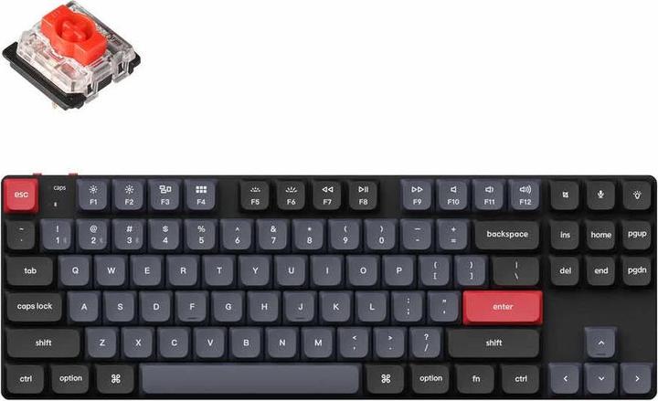 Produktbild Keychron K1 Pro (schwarz/blaugrau, DE-Layout, Gateron Low Profile 2.0 Mechanical Red, Hot-Swap, Aluminiumrahm (DE, Kabelgebunden)