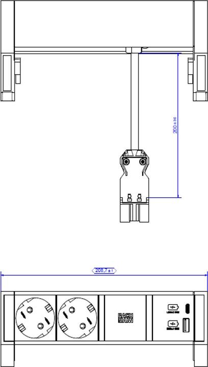 Actual product image Bachmann DESK2 (3 x, CEE 7/3, 0.20 m)