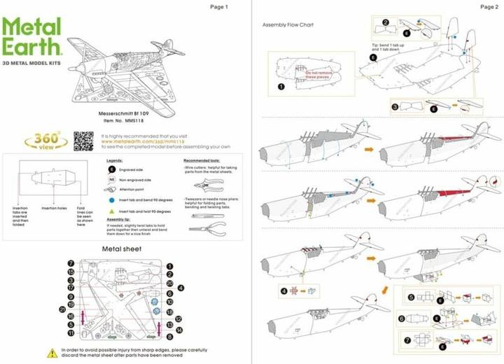 Produktbild Metal Earth constructie speelgoed Messerschmitt Bf-109