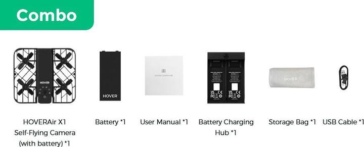 Actual product image HoverAir X1 Combo (30 min, 125 g, 12 Mpx)