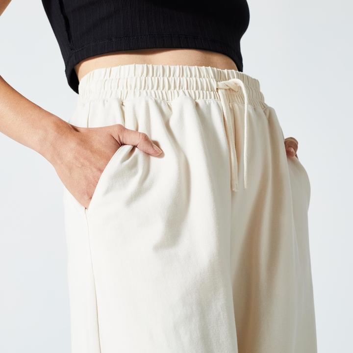 Actual product image Domyos Jogginghose Damen weit - 520 cremeweiss (W26/L30)