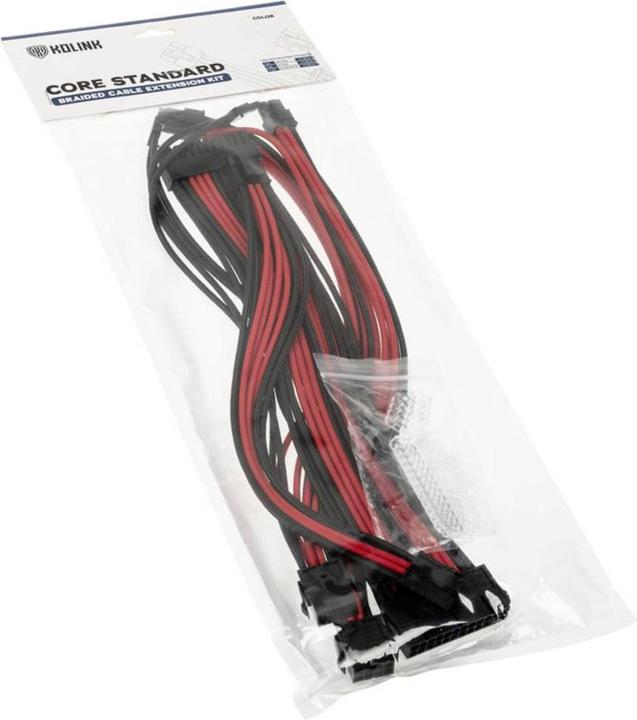 Produktbild Kolink Core Standard Braided Cable Extension Kit - Jet Black/Racing Red