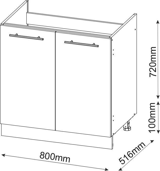 Actual product image Vicco Spülenunterschrank Fame-Line (80 x 60 x 81.5 cm)
