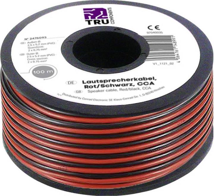 Productafbeelding Tru Components Luidsprekerkabel 0.75 100M (100 m, 0.75 mm²)