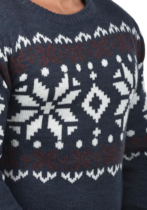Actual product image Solid Norwig Men's Jumper Chunky Knit Pullover With Crew Neck (M)