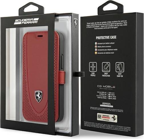 Immagine prodotto Ferrari FEOGOFLBKP12SRE iPhone 12 mini 5.4" czerwony/rosso libro Off Track Traforato (Apple iPhone 12 mini)