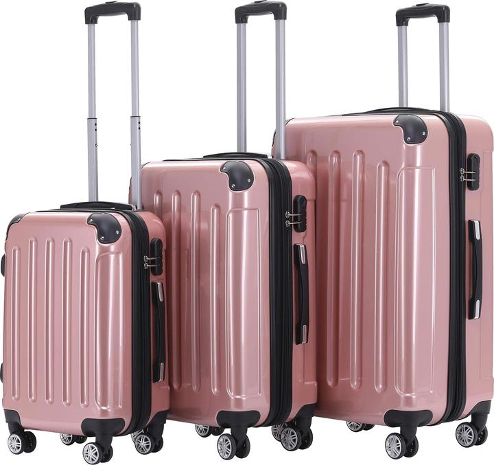 Image du produit Beibye Set de 3 valises, rose or (M (50 - 90l), L (90 - 115l), XL (à partir de 115l))