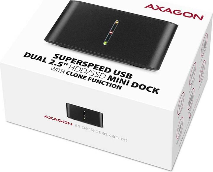 Immagine prodotto Axagon ADSA-D25 unità di archiviazione docking station USB 3.2 Gen 1 (3.1 Gen 1) Tipo micro-B Nero (2.5")
