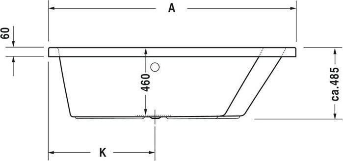 Immagine prodotto Duravit Vasca da bagno PAIOVA 1700x1300mm, 1 spiovente posteriore destro bianco (235 l, 170 cm, 130 cm)