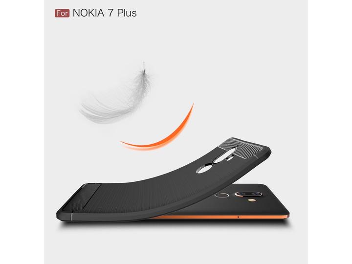Immagine prodotto Screenguard Nokia 7 Plus Cover Carbon Brushed Soft TPU (Nokia 7 Plus)