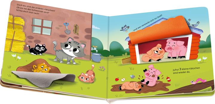 Image du produit Ravensburger Où êtes-vous, petits chatons? Livre de jeux avec de nombreux rabats en tissu, livre pour enfants à (Allemand)