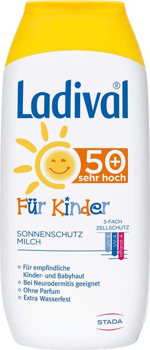 Ladival for children SPF 50+ sun protection milk, 200 ml cream (Suntan lotion, SPF 50+, 200 ml)