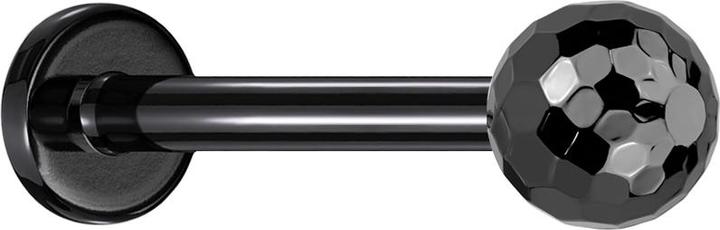 Produktbild Star Piercing Micro Threadless Labret schwarz mit Discokugel schwarz (Titan G23, ohne Messing)