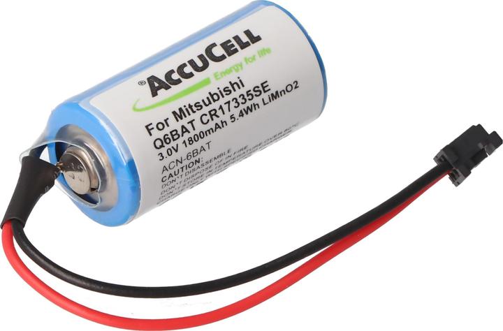Immagine prodotto AccuCell Batteria adatta per Mitsubishi Q6BAT CR17335SE, Q02CPU (1 pz., Specifico del dispositivo, 1800 mAh)