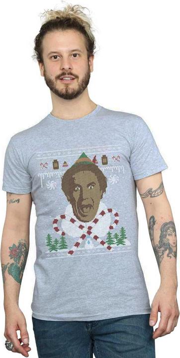 Actual product image Elf Mens Christmas Fair Isle T-Shirt (XL)