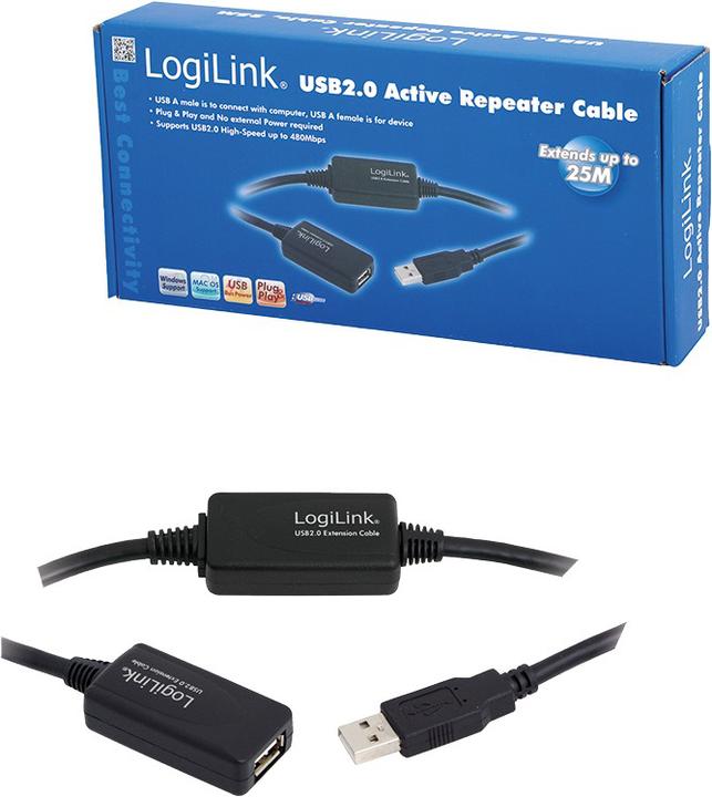 Produktbild LogiLink USB A - A (25 m, USB 2.0)