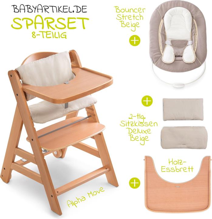 Actual product image Hauck Highchairs Alpha Move Nature Newborn Set - 5-piece highchair (Highchair)
