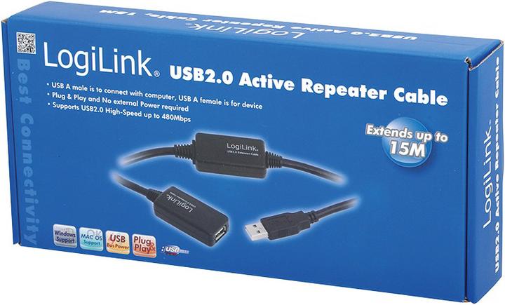 Produktbild LogiLink USB A - A (15 m, USB 2.0)