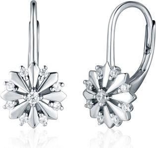 Produktbild JVD - Silver dangle earrings Flower with zircons SVLE0762SK3BI00