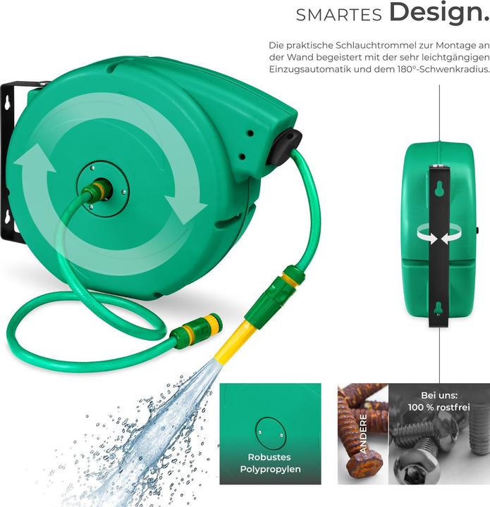 Image du produit tectake Enrouleur de Tuyau de Jardin (20 m)