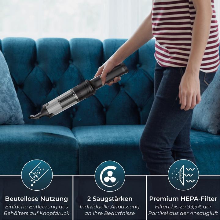 Produktbild KLAMER Handstaubsauger, 140W Akku Handstaubsauger, Leistungsstark mit 16.000 PA und 36 min Laufzeit
