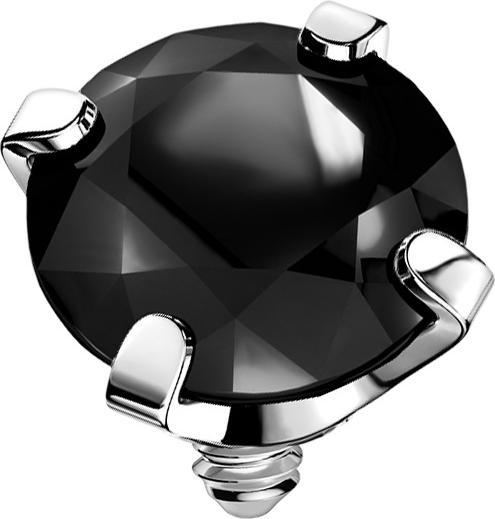 Immagine prodotto Star Piercing Dermal Anchor argento cristallo nero set (senza ottone, Acciaio chirurgico 316L)