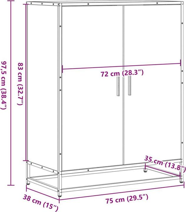 Produktbild VidaXL Schuhschrank Schuhregal Schuhablage Schuhaufbewahrung Flur Schwarz