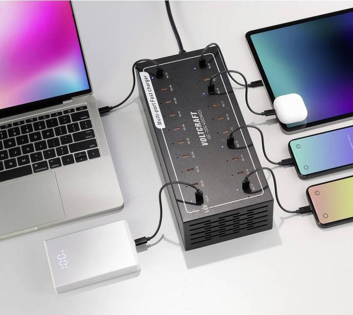 Immagine prodotto Voltcraft UC-20C400W01 USB Ladegerät 400 W 20x USB-C® USB PD Innenbereich USB Po (400 W)