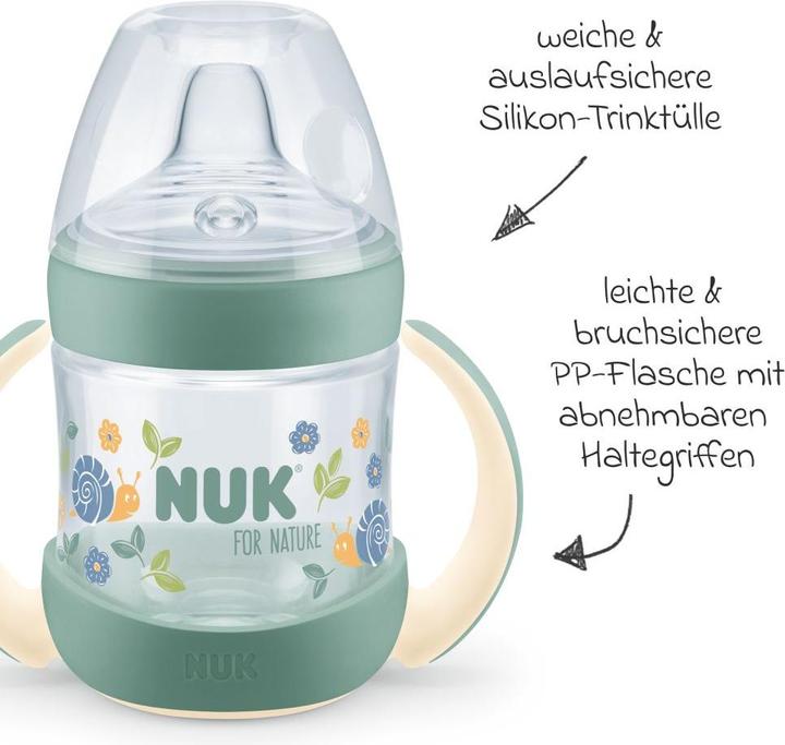Produktbild NUK for Nature Trinklernflasche aus nachhaltigem Material*, extra breite und weiche Lippenauflage, m (150 ml)