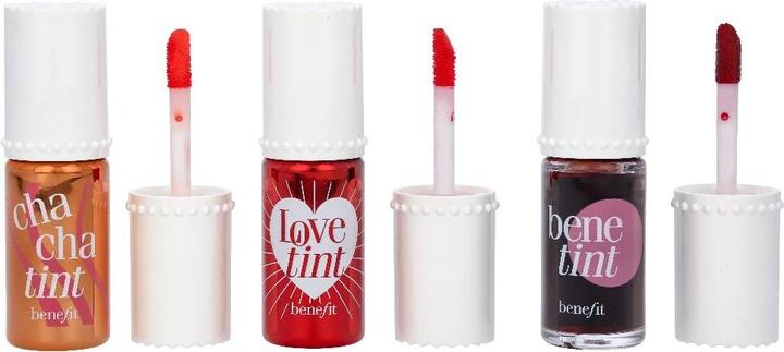 Actual product image BeneFit Cosmetics Lip Tints to Love (Violet, Gold, Red)