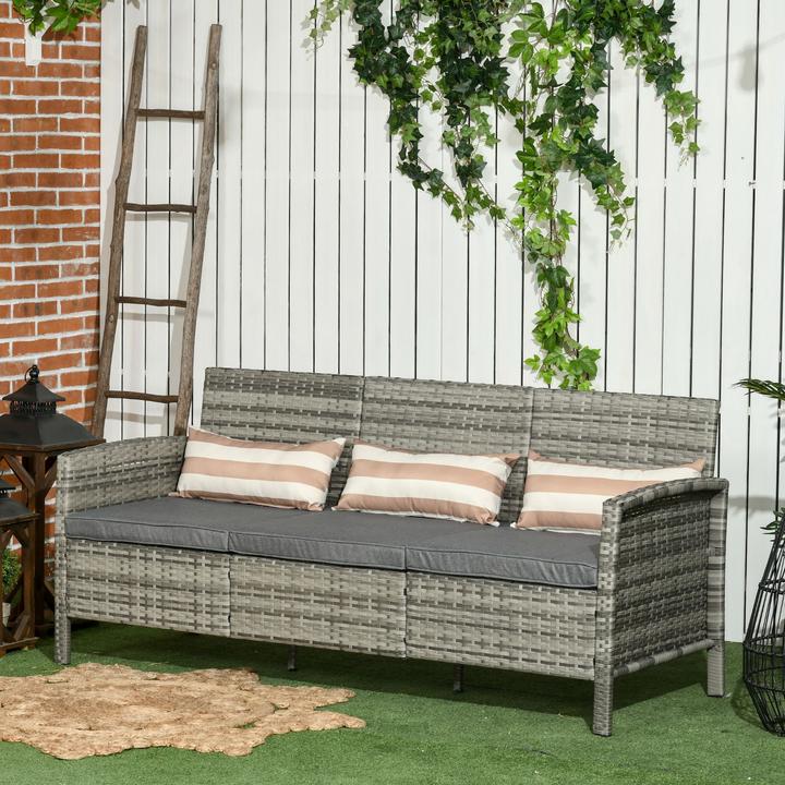 Actual product image Outsunny Rattan lounge sofa as 3-seater