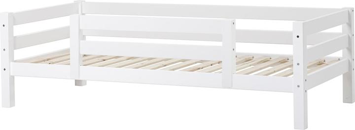 Hoppekids ECO Luxury Junior Bett 90x200cm mit 1/2 Rausfallschutz, Flexibler Lattenrost, Weiss (90 x 200 cm)