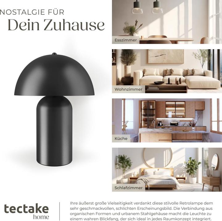 Produktbild tectake Kleine Retro-Tischlampe Kade, dimmbar, 40W