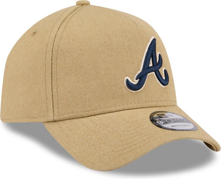 New Era A-Frame Trucker Leinen Cap - Atlanta Braves beige (One Size)