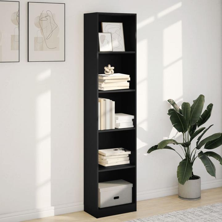 Actual product image VidaXL Bücherregal Standregal Büroregal Aktenregal Aufbewahrungsregal Schwarz (40 x 24 x 176 cm)